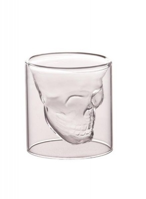 Skull Coffee Mug Clear Double Crystal Glass Mug 75ml