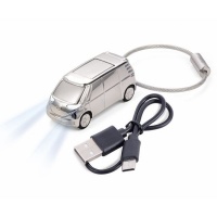 Troika Keyring VW Electric Bus Keyring with Mini Torch USB Rechargeable
