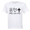 BuyAbility Peace. Love. Jesus - Kids T-Shirt Photo