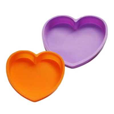 Kitchen Baking Heart Shaped Silicone Pans Set of 2