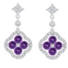 Civetta Spark Lucky Clover Earring- Swarovski Amethyst Rosegold Photo