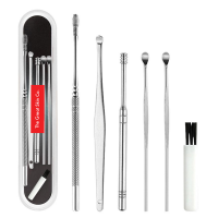 The Great Skin Co Stainless Steel Ear Wax Removal Ear Cleaning Kit 6 Pieces with Storage Box