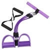 Multifunction 3-Tube Foot Pedal Elastic Pull Rope Band Kit - Purple Photo