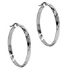 Steel My Heart 40mm Round Faceted Hinge Hoop Earring Stainless Steel Photo