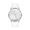 Colton James Silver 36mm Ladies Classic Watch with White Italian Leather Photo