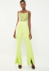 Women's Missguided Lace Bodice Slit Leg Jumpsuit - Lime Green Photo