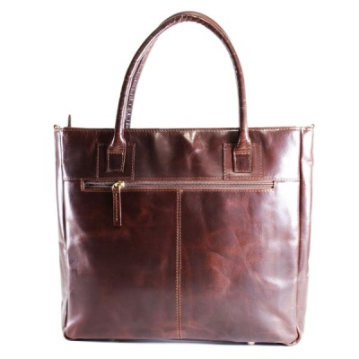 Photo of Bag Addict NUVO - Genuine Leather Aura laptop bag - Dark Cognac