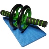 Ab Wheel Knee Mat Dual Wheel Roller Green