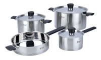 Russell Hobbs Classique Onyx 7 pieces SS Black Cookware Set