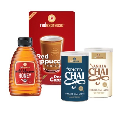 Photo of red espresso - Instant Rooibos Cappuccino Chai Latte and Honey Hamper