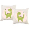 PepperSt – Scatter Cushion Cover Set – Baby Dinosaur with Butterfly Photo