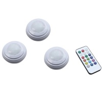 3 Remote Controlled Colour Changing Puck Lights FA 184