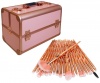 Professional Cosmetic Storage Case & 20 Piece Make Up Brush Set - Rose Gold Photo
