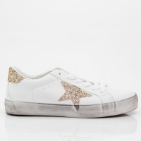 LaMara Paris Merry Scoutt lace up sneaker glitter gold