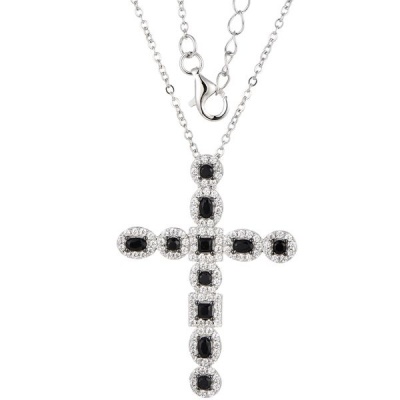 Photo of Kays Family Jewellers Black Cross Pendant in 925 Sterling Silver