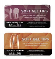 550 Medium Square Soft Gel Tips And 440 Medium Coffin Soft Gel Tips