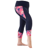 Fit Curves Plus Size Leggings Navy with Coral Floral Photo