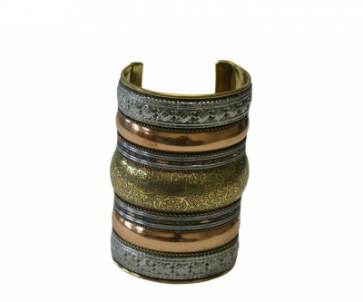 Photo of Brass Gold Embroidered Bangle