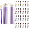 HEARTDECO 12 Piece Art Brush & 24 Colours Oil Paint Set Photo