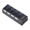USB 3.0 High-Speed 4 Port Hub With Individual Switches Photo