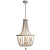 Bright Star Lighting 3 Light Natural Brown Chandelier with Oval Wood Beads Photo