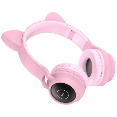 Photo of Hoco Premium Wireless BT 5 Cat-Ear Headphones - CALL AUX & TF Input - Pink