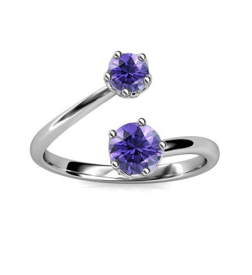 Photo of Crystalize 925 Silver February Birthstone Ring with Swarovski Crystals