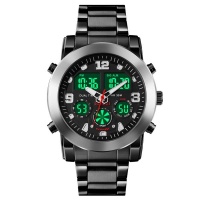 Skmei 1642 LED Digital Analog Stainless Steel Wrist Watch