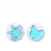 2 Pieces of Snowflake & Butterfly Cake Plunger Cutter - White/Blue Photo