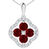 Civetta Spark Lucky Clover Pendent-made with Swarovski Ruby Crystal Photo