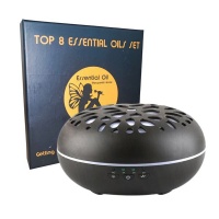 350ml Floral Inspired Round Aromatherapy Diffuser with 8 Essential Oils