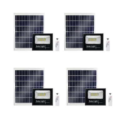Pack of 4 Solar 50W LED Flood Light with remote control