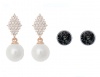 Civetta Spark Harper & Chene Studs with Swarovski Silver Night Crystal Rose Photo