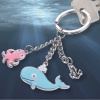 Troika Keyring Ocean Friends with 3 Charms Whale Octopus Anchor