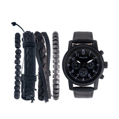 Photo of Tomato Watch Set - Black Dial - Black Case - Black Strap with 4 Bracelets