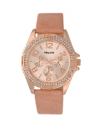 Photo of Tomato Women's Rose Gold Dial Watch & 40mm Rose Gold Case With Stones