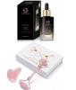 Lilhe Rose Quartz Facial Roller and Gua Sha Set with Retinol C Face Serum Photo