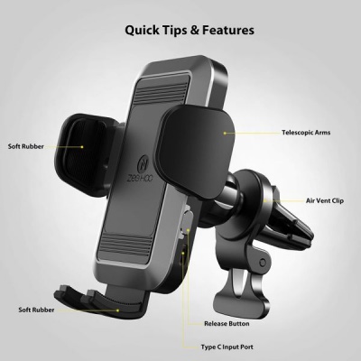ZEEHOO ZCM1 Automatic Battery Powered Airvent Car Phone Mount