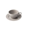 Jenna Clifford - Embossed Lines Light Grey Cup & Saucer Set of 4 Photo