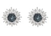 Civetta Spark Poppy Studs-With Swarovski Silver Night Crystal Rose Photo