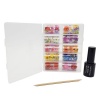 BUFFTEE Nail Foil 13 Piece Set - Nail Foil Sticky Glue & Cuticle Pusher - Floral Pack Photo