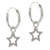 Silverbird 925 Sterling Silver 12mm Hoop Earrings with a Star Charm-SBE12 Photo