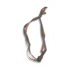 No Memo - Pink and Grey Cheeky Ribbon Bracelet With Heart Charm - 26cm Photo