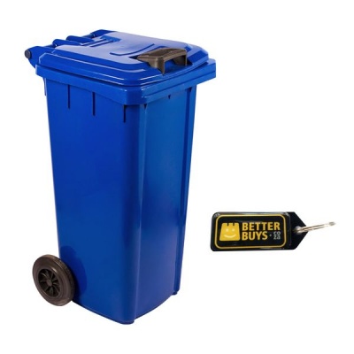 120 Litre SABS Approved Wheelie Plastic Waste Yard Bin Blue Keyring