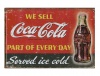 DeBlequy Aankopen - Coca Cola Served Ice Cold - Retro Vintage Metal Wall Plate Photo