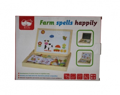 Photo of Cottonbox Magnetic Wooden Puzzle- Farm Spells Happily