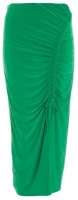 Quiz Ladies Jade Green Ruched Bodycon Midi Skirt
