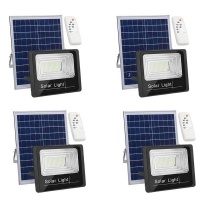Set of 4 200W Solar LED Flood Lights with Remote control 19077 2