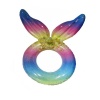 Sequined Rainbow Inflatable Wing Swim Ring Float with Gold Glitter Photo
