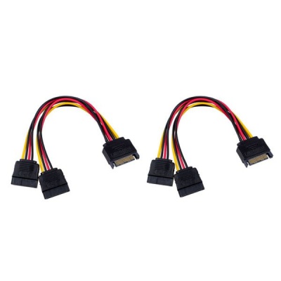 Photo of SATA Power Y Splitter Cable Adapter - Male to Female 6" - 2 Pack